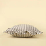 Ruffle Thin Stripe Pillow | Grey