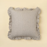 Ruffle Thin Stripe Pillow | Grey