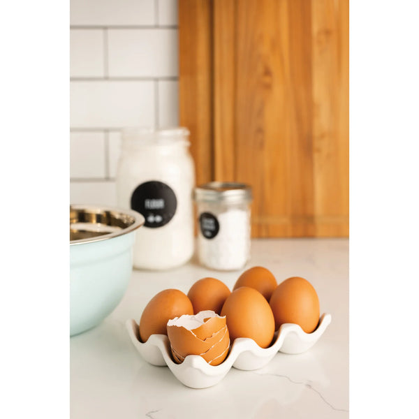 Ceramic Egg Crate | Matte White