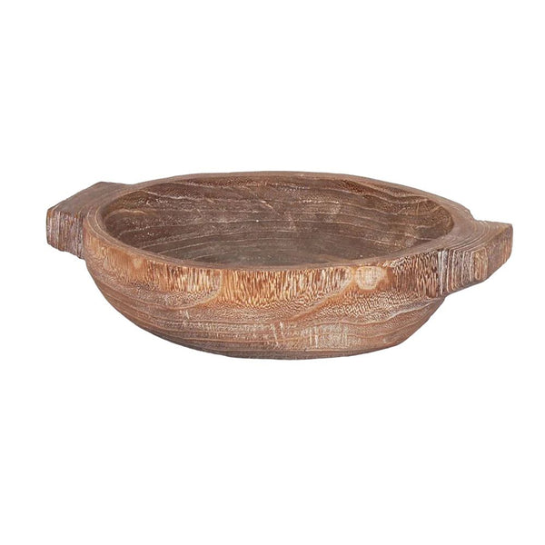 WOOD BOWL WITH HANDLES