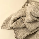Blanket Stitch Boucle Throw | Ivory