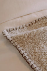 Blanket Stitch Boucle Throw | Ivory
