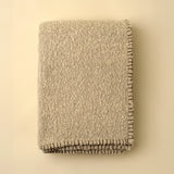 Blanket Stitch Boucle Throw | Ivory