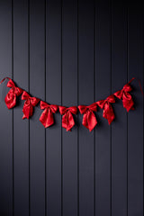 Bow Garland |  Red Satin Fabric