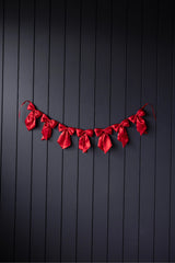 Bow Garland |  Red Satin Fabric