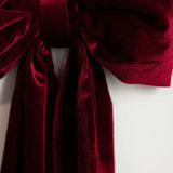 Bow Garland |  Red Velvet Fabric