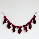 Bow Garland |  Red Velvet Fabric