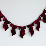 Bow Garland |  Red Velvet Fabric