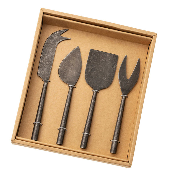 Tumbled Black Cheese Knives S/4