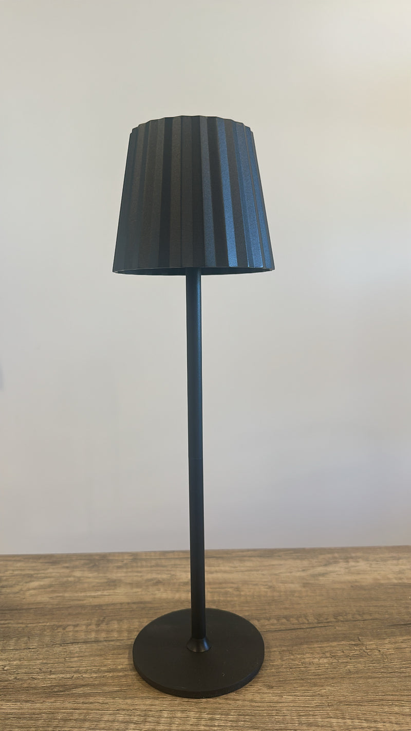 Fluted Shade LED Table Lamp | Black