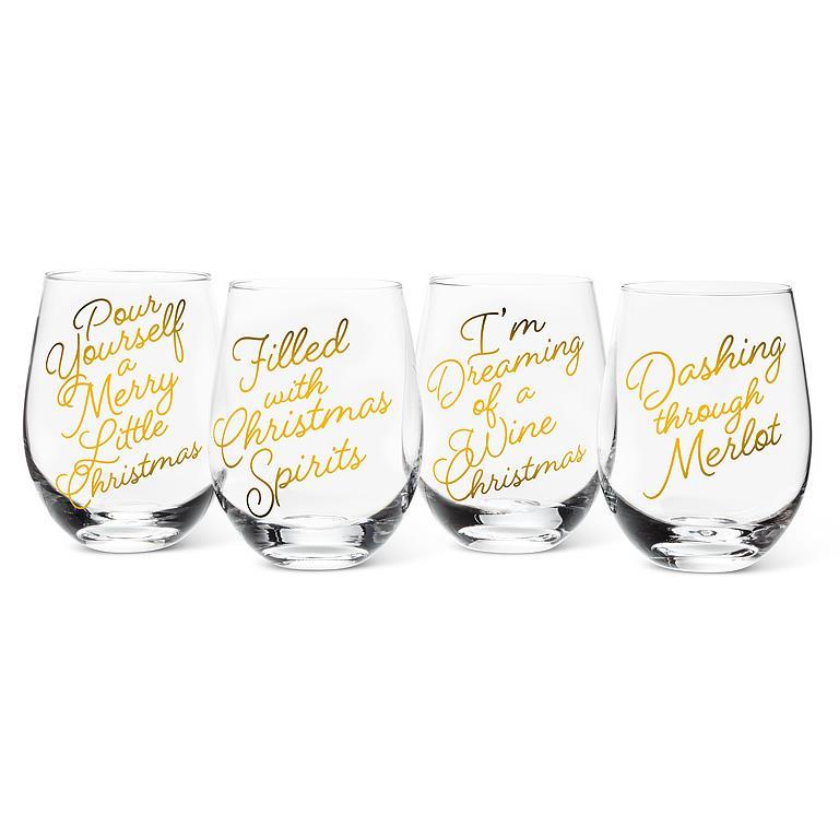 CHRISTMAS SPIRITS  | STEMLESS WINE GLASS
