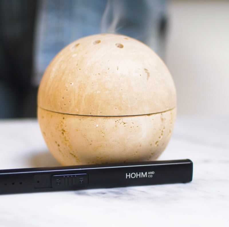 Travertine Incense Holder