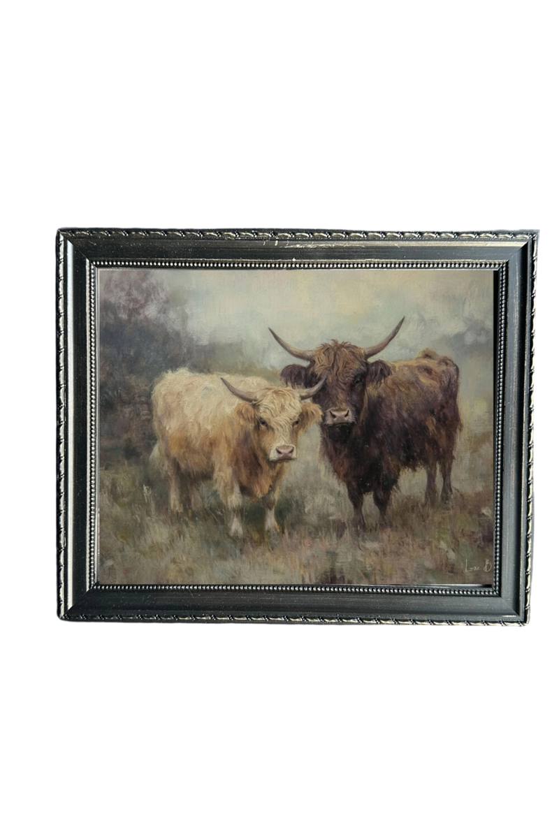 Highland Cow | French Country Black Framed