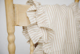 Ruﬄe Thin Stripe Table Runner | Beige