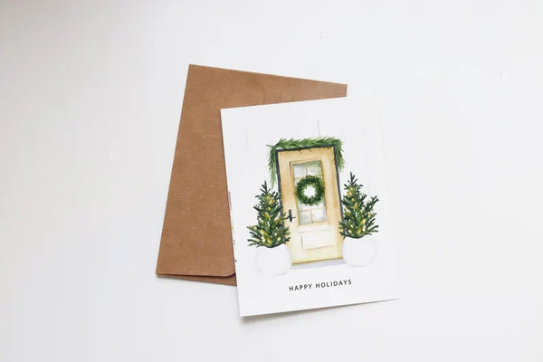 Happy Holidays Card | Winter Front Door