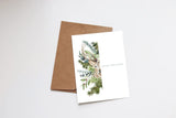 Merry Christmas Card | Deer Wildlife Greenery Floral Winter