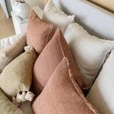 Lina Linen Pillow | Ivory
