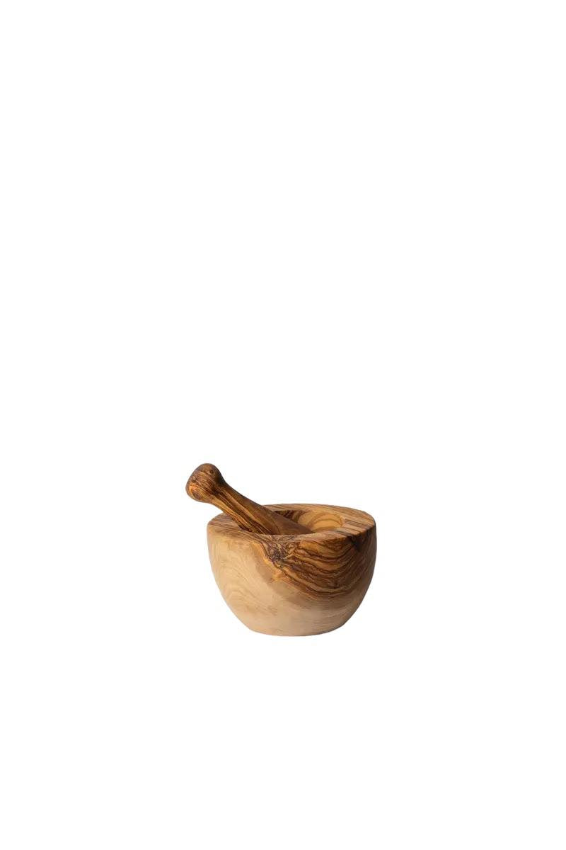 OLIVE WOOD MORTAR & PESTLE - LARGE