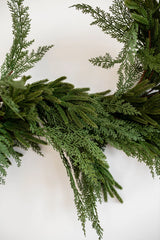 Norfolk & Cypress Mix Real Touch Faux Chrismas Garland | 6ft