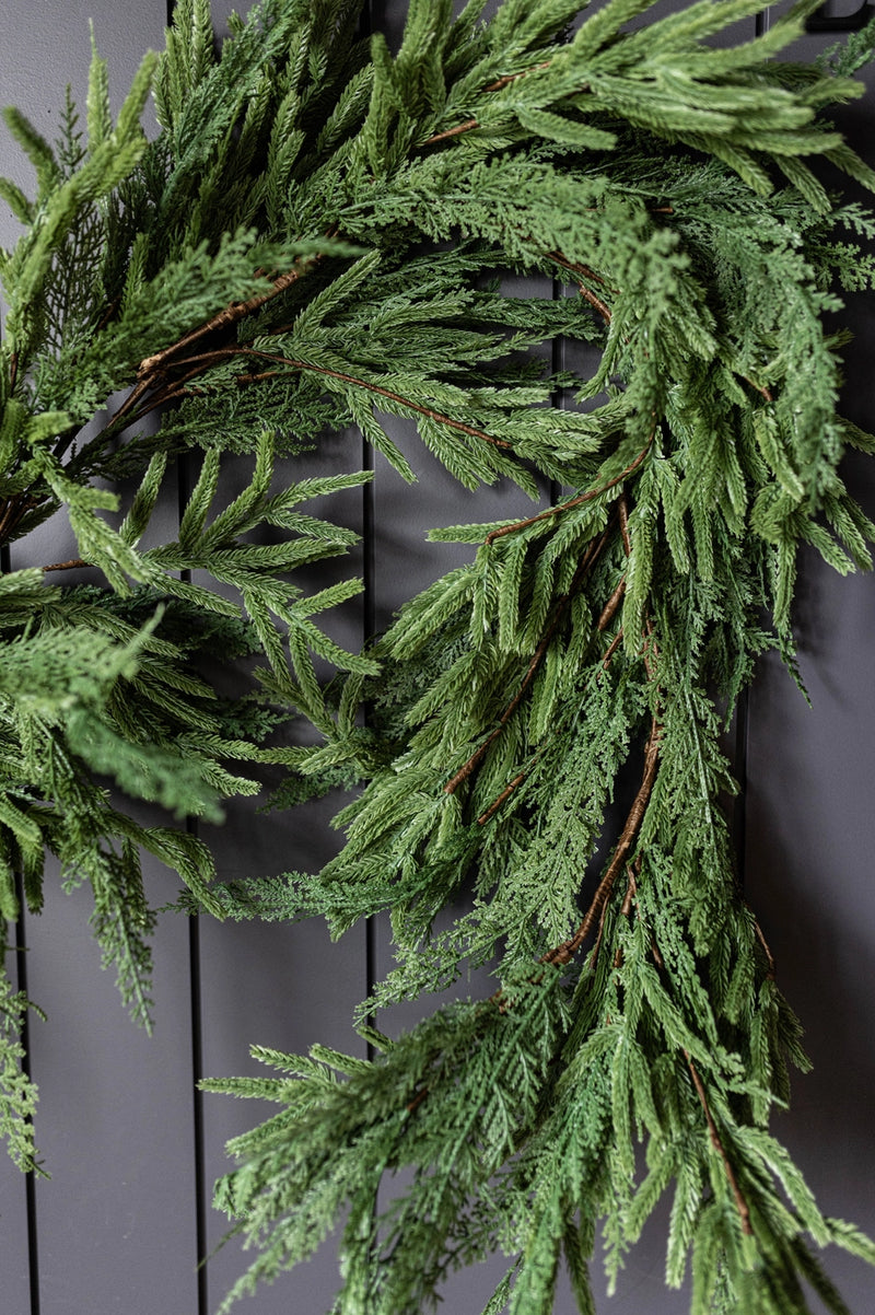 Norfolk & Cypress Mix Real Touch Faux Chrismas Garland | 6ft
