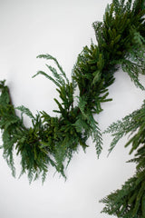 Norfolk & Cypress Mix Real Touch Faux Chrismas Garland | 6ft