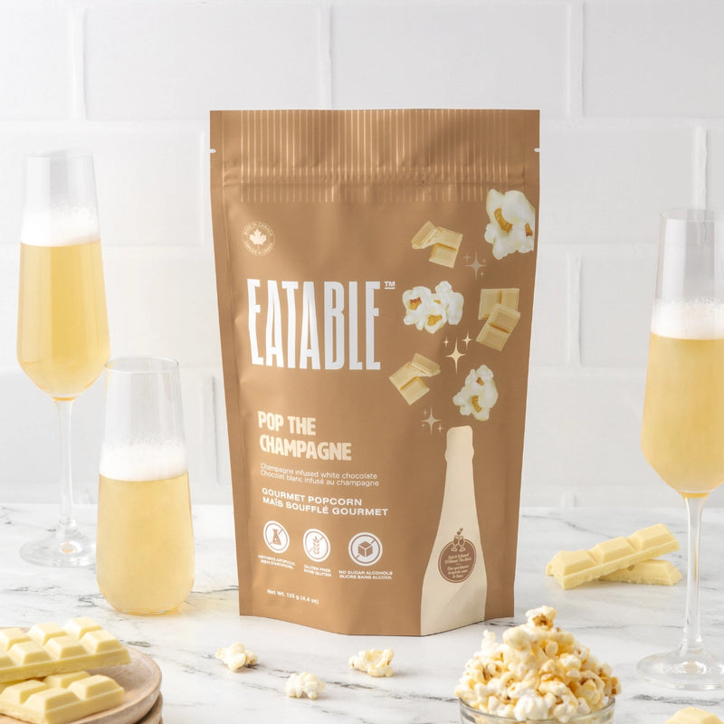 Pop the Champagne | Gourmet White Chocolate Popcorn