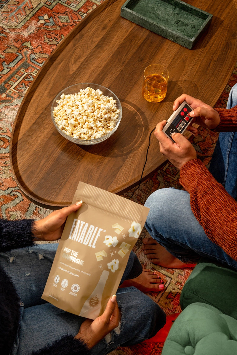 Pop the Champagne | Gourmet White Chocolate Popcorn