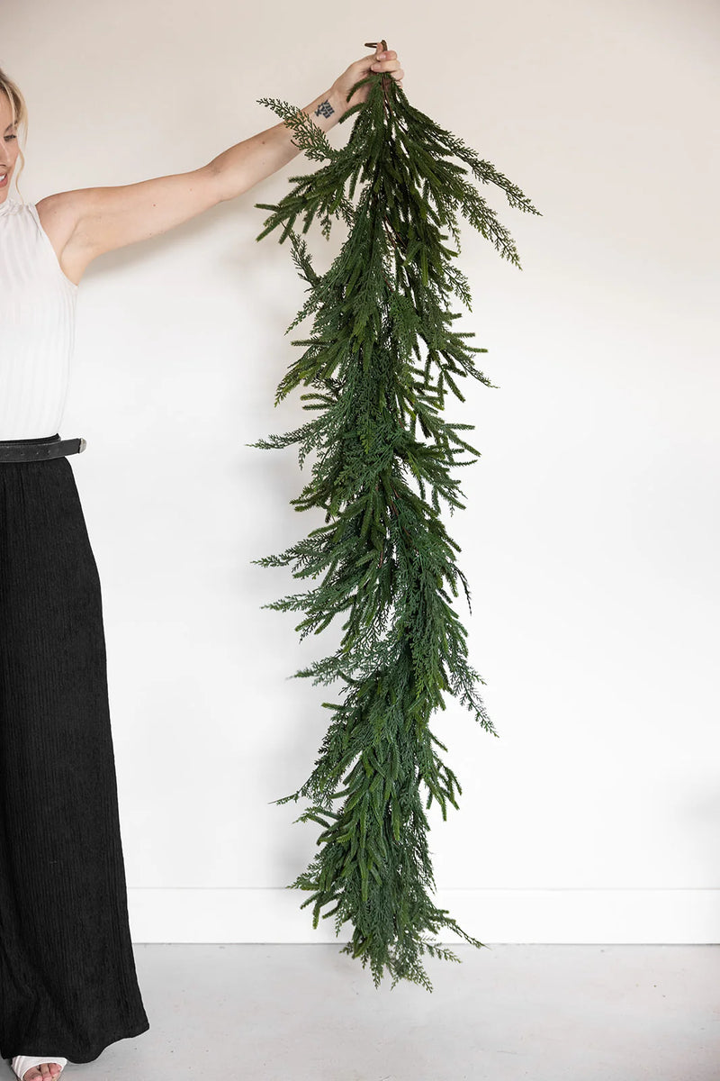 Real-Touch Faux Cypress Mixed Garland | 8ft