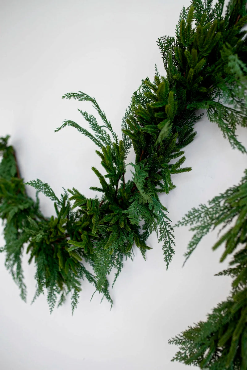 Real-Touch Faux Cypress Mixed Garland | 8ft