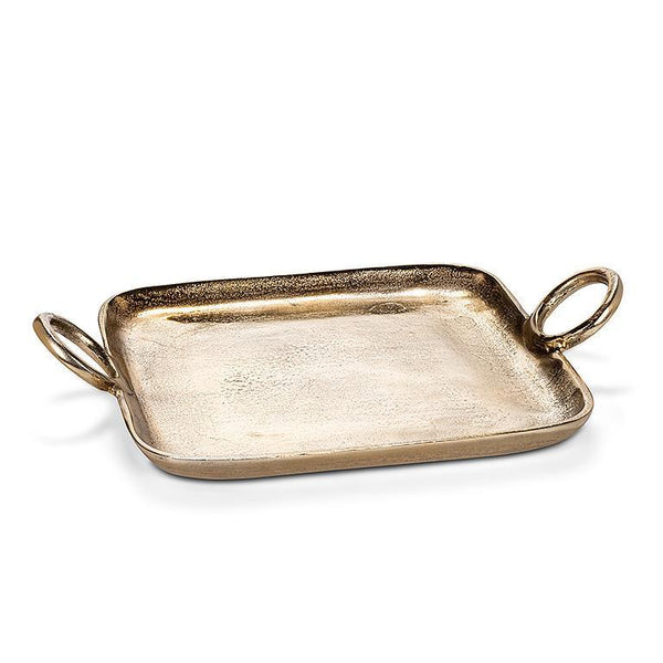Ring Handle Tray in gold