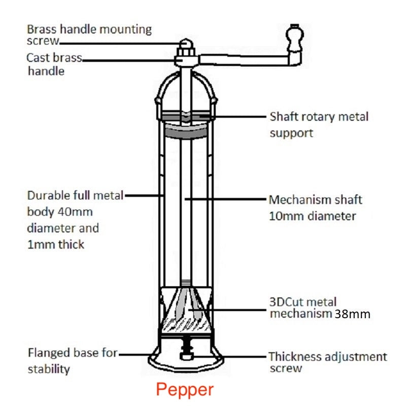 The Original 'brass Mill' | 8" Salt Grinder