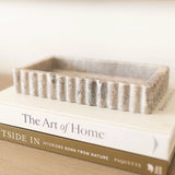 Scalloped Marble Fluted Bridge Tray | Beige