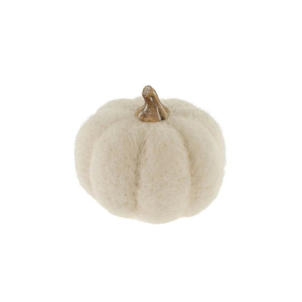 WHITE FELT PUMPKIN | S