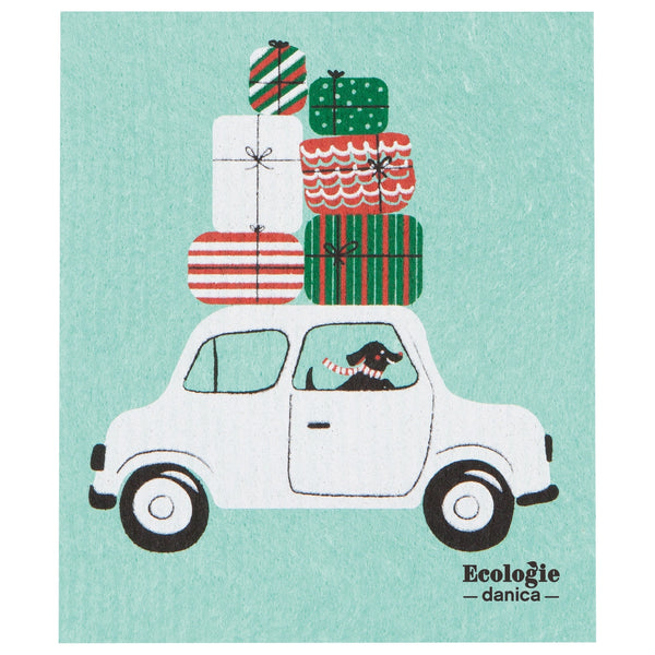Winter Wheels Dog | Swedish Dishcloth
