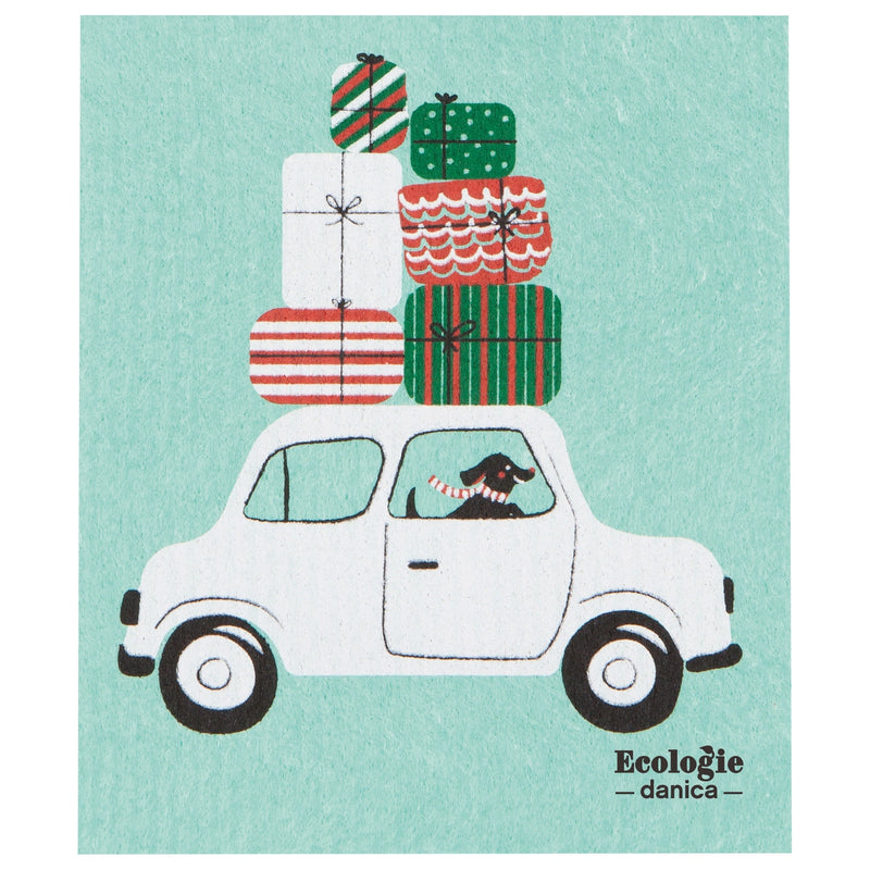 Winter Wheels Dog | Swedish Dishcloth