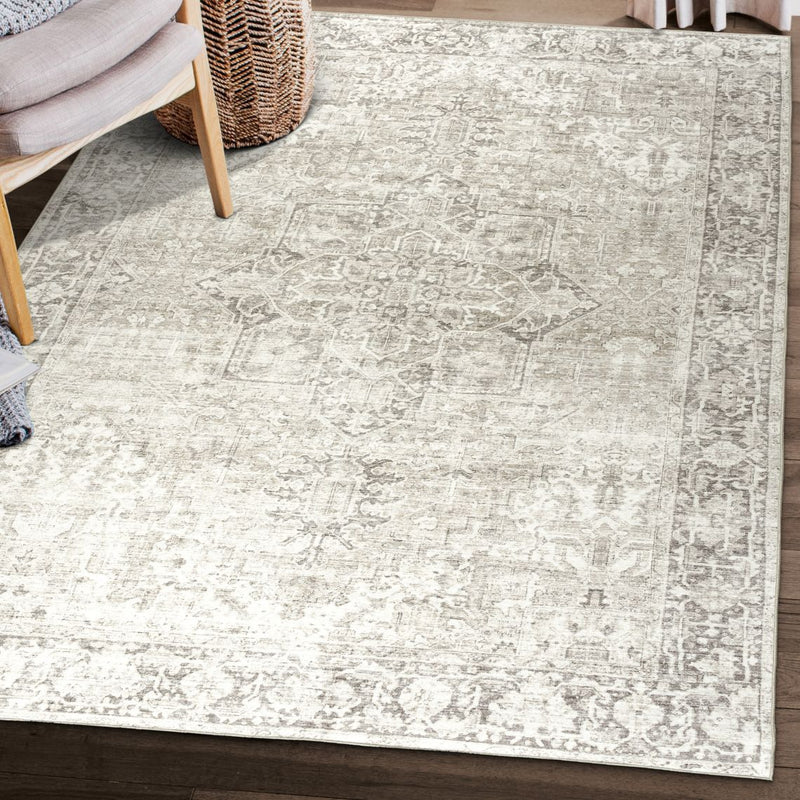 WASHABLE LYLE VINTAGE RUG | BEIGE IVORY