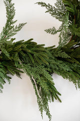Norfolk & Cypress Mix Real Touch Faux Chrismas Garland | 6ft