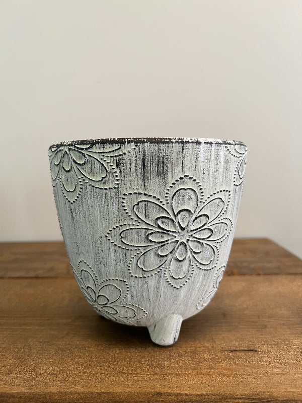 TEXTURED FOOTED PLANTER