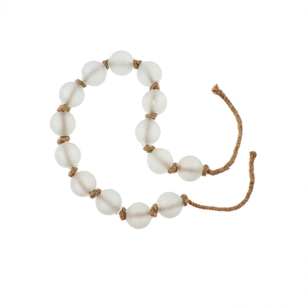 BLEACHED GLASS BEADS, WHITE