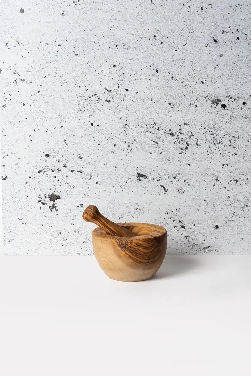 OLIVE WOOD MORTAR & PESTLE - LARGE